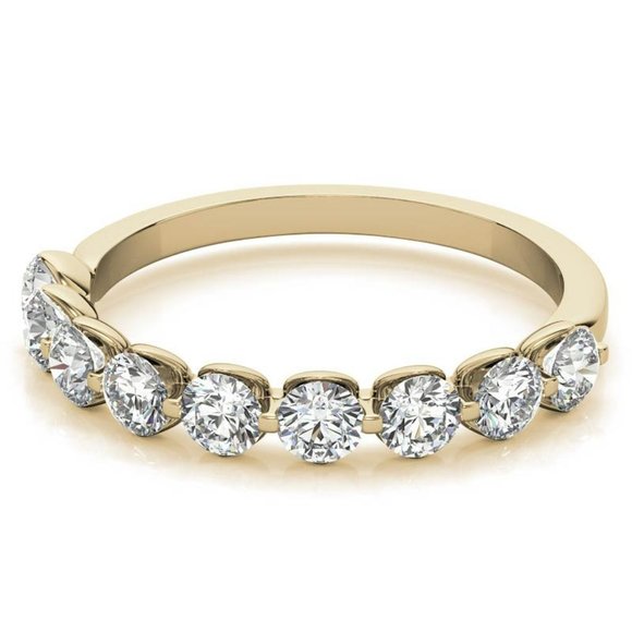 9-Stone 3mm Round Moissanite Stackable Band - Picture 15 of 16